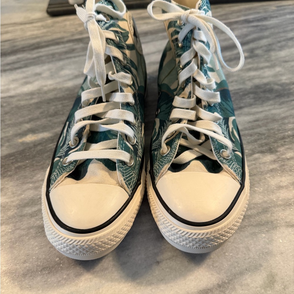 Converse All Star Green Patterned High Top Sneakers